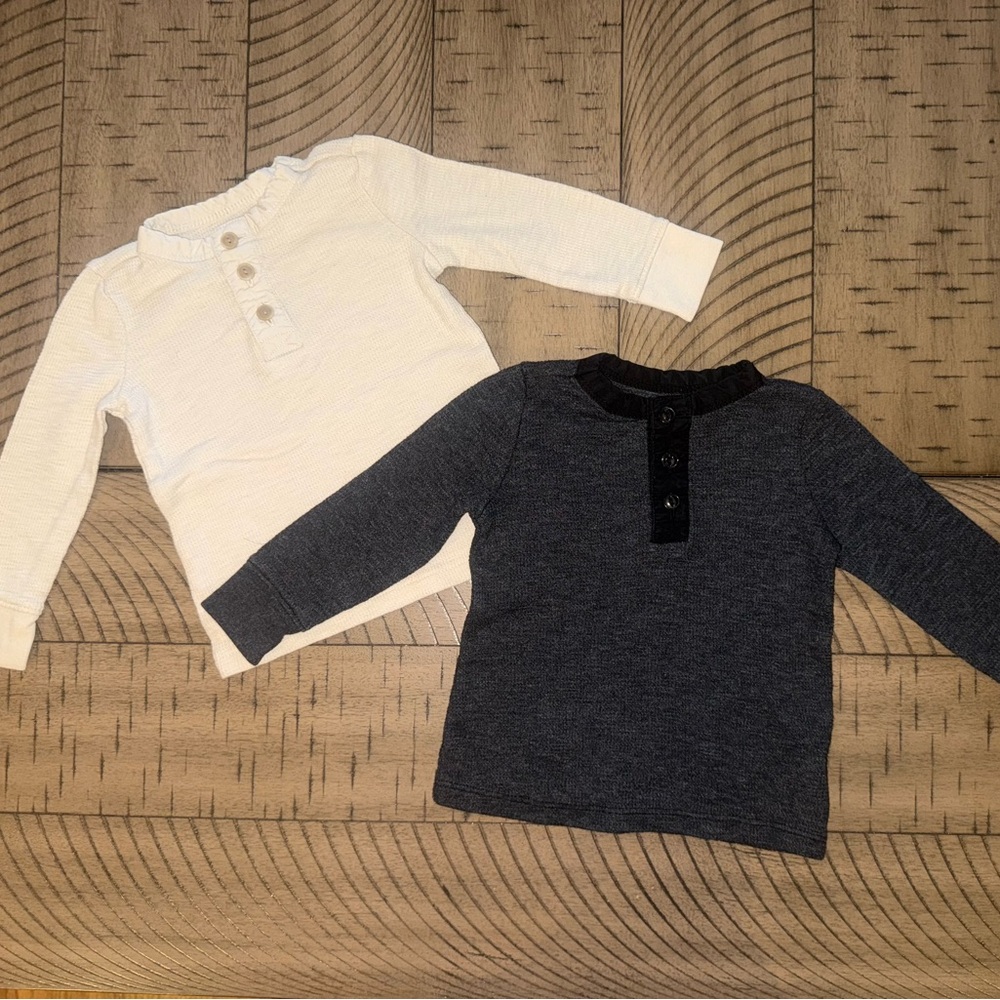 Old Navy Kids Long Sleeve Henley Shirts coordinated boy twins